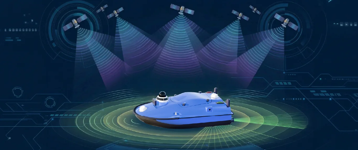 TOKNAV USV GNSS RTK Positioning and Data Acquisition System Diagram