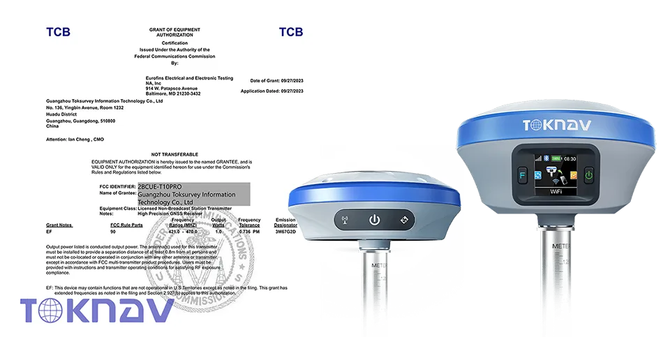 TOKNAV T10Pro und T20Pro erhalten FCC-Zertifizierung für 2023