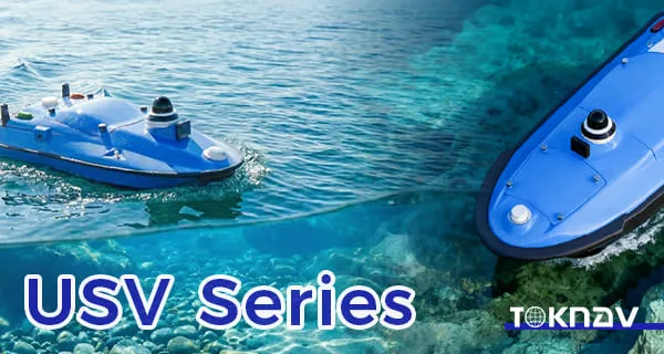 TOKNAV hydrographic survey equipment in field operation for precise water mapping