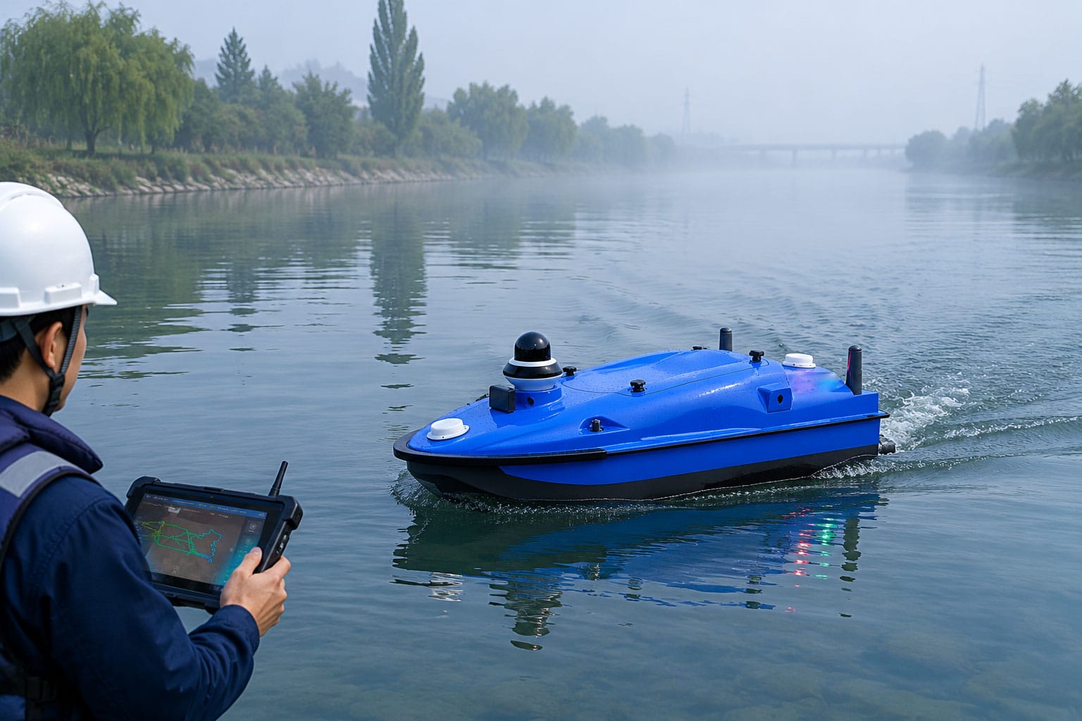 Sonda profesional utilizada para la topografía fluvial y los levantamientos hidrográficos sobre el terreno