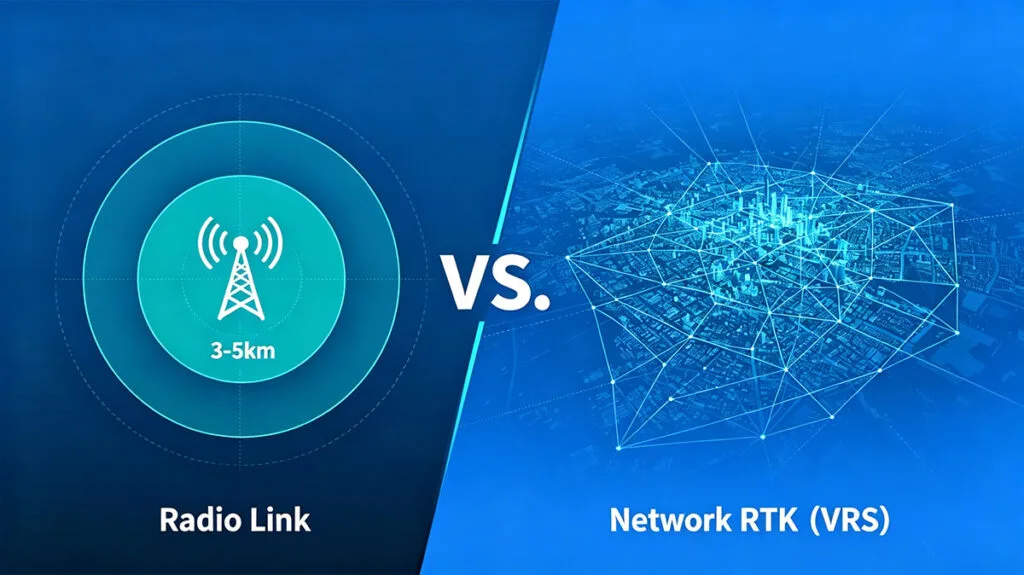 Vergleich der Reichweite von RTK-Basisstationen