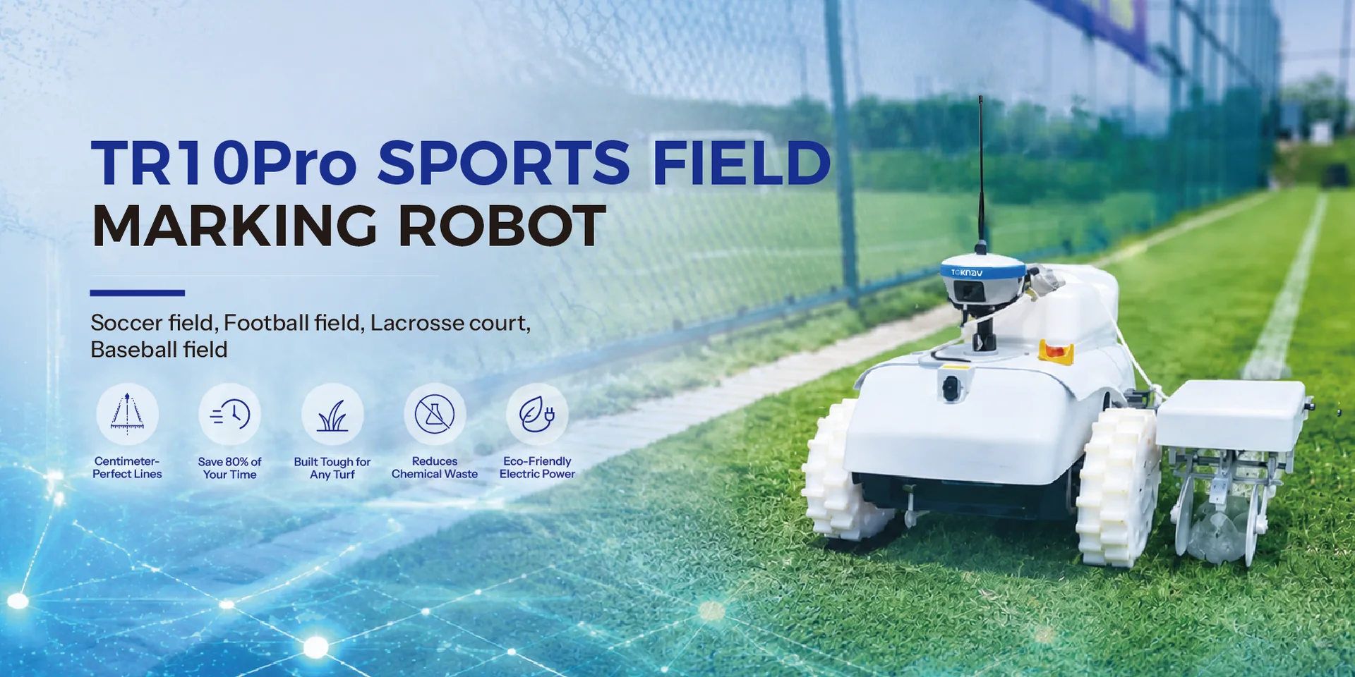 TR10Pro sports field marking robot for soccer football lacrosse and baseball fields