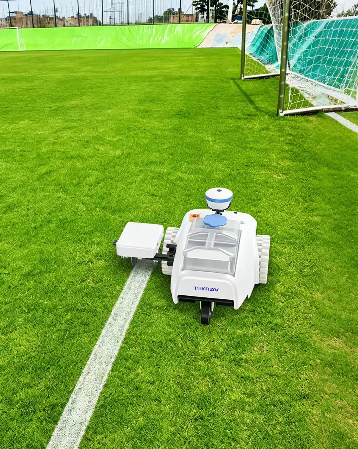 TR10Pro sports field marking robot working on grass field