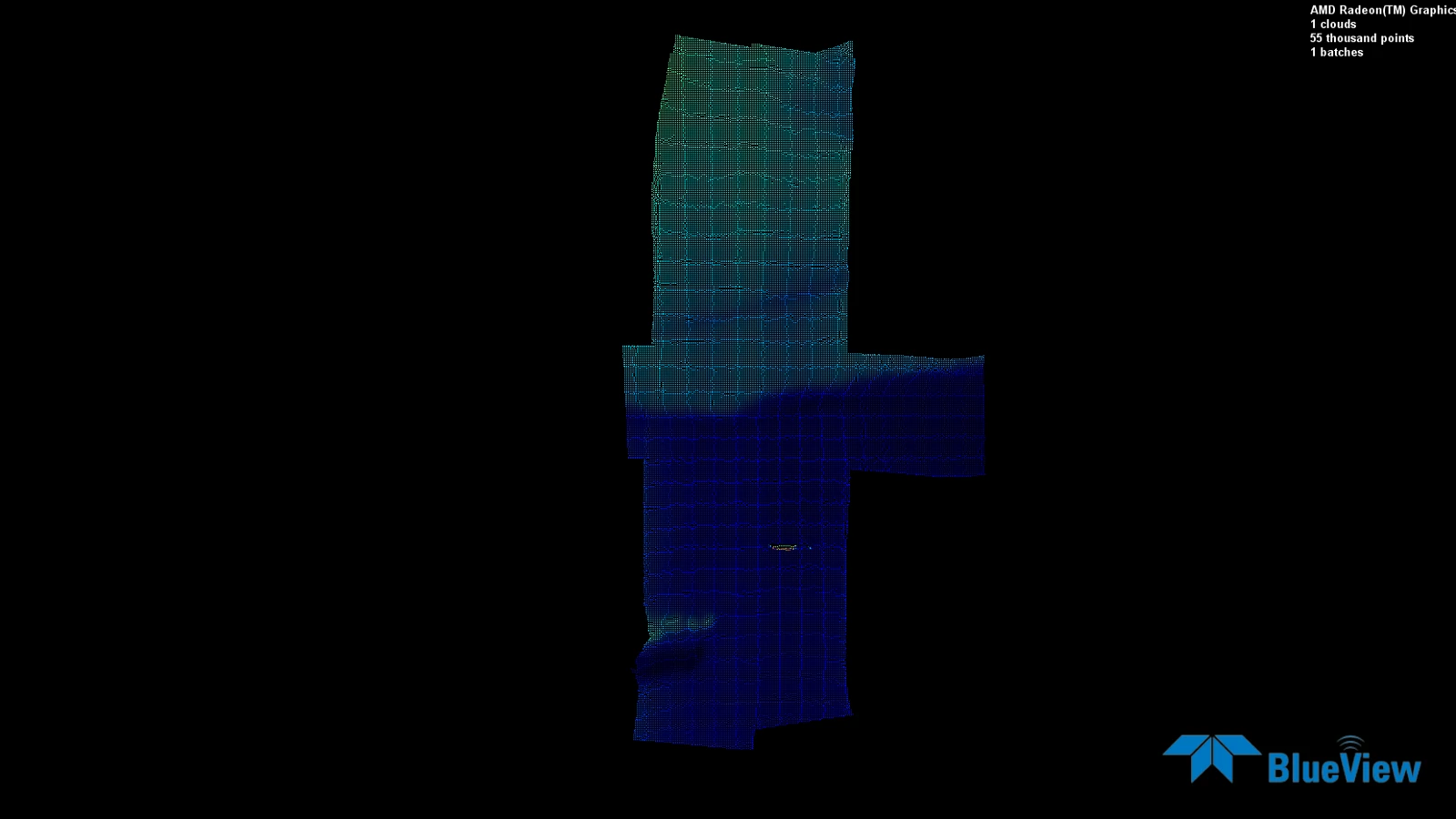 Plan view of a connected terrain survey area
